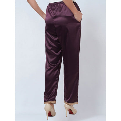 First Resort by Ramola Bachchan Purple Asymmetrical Kaftan & Straight Pant Co-Ord (Set of 2)