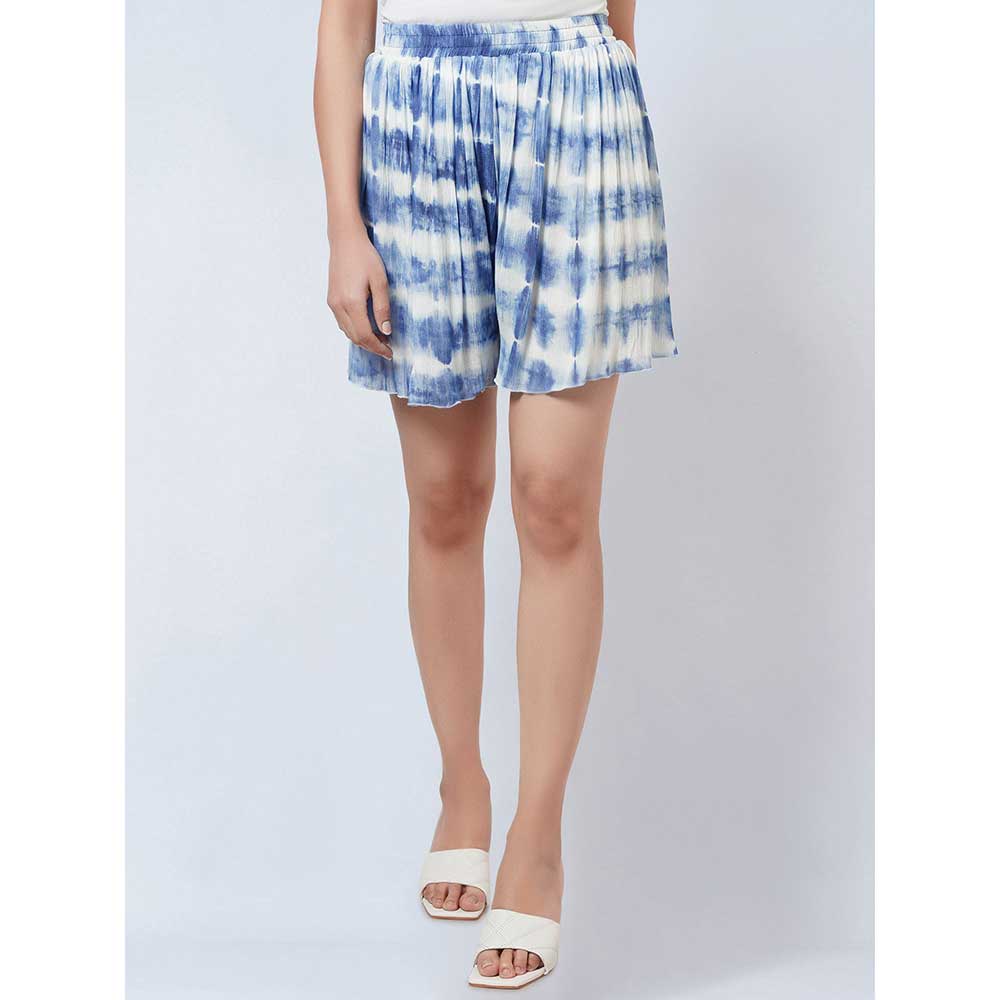 First Resort by Ramola Bachchan Blue Tie Dye Shorts