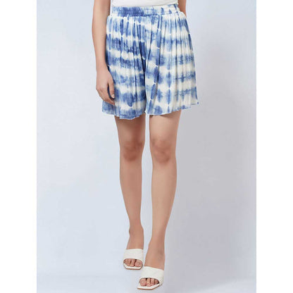 First Resort by Ramola Bachchan Blue Tie Dye Shorts