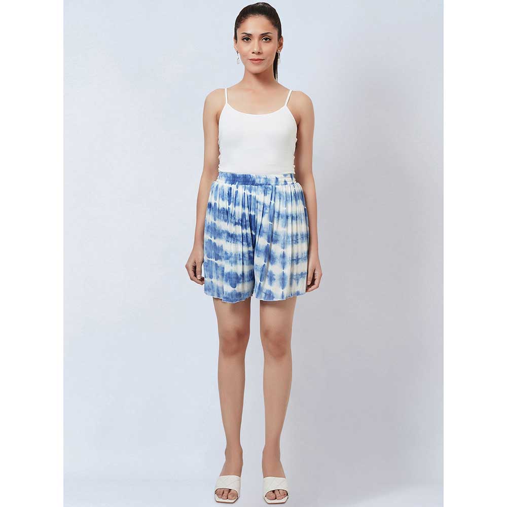 First Resort by Ramola Bachchan Blue Tie Dye Shorts