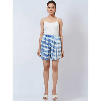 First Resort by Ramola Bachchan Blue Tie Dye Shorts
