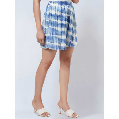 First Resort by Ramola Bachchan Blue Tie Dye Shorts