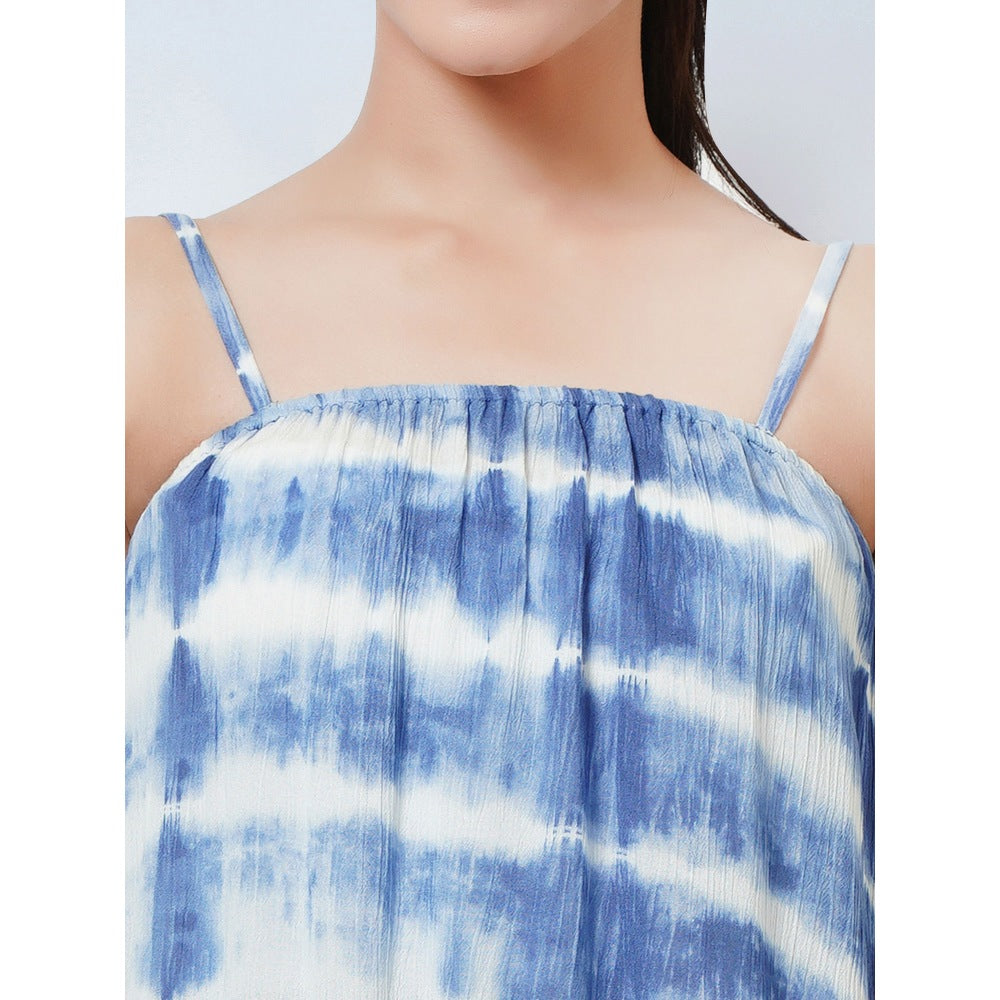 First Resort by Ramola Bachchan Blue Tie Dye Top