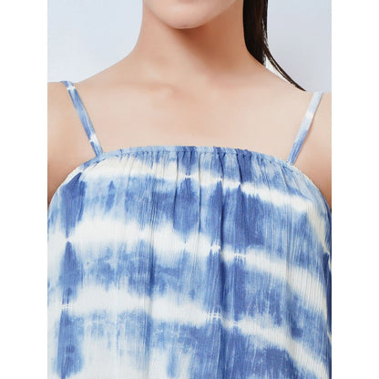 First Resort by Ramola Bachchan Blue Tie Dye Top