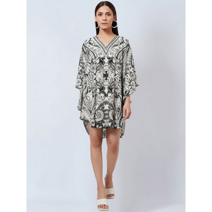 First Resort by Ramola Bachchan White Paisley Mini Dress