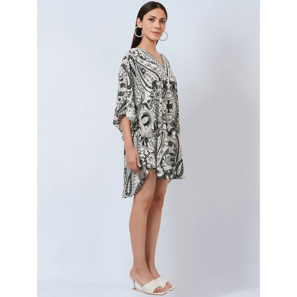 First Resort by Ramola Bachchan White Paisley Mini Dress