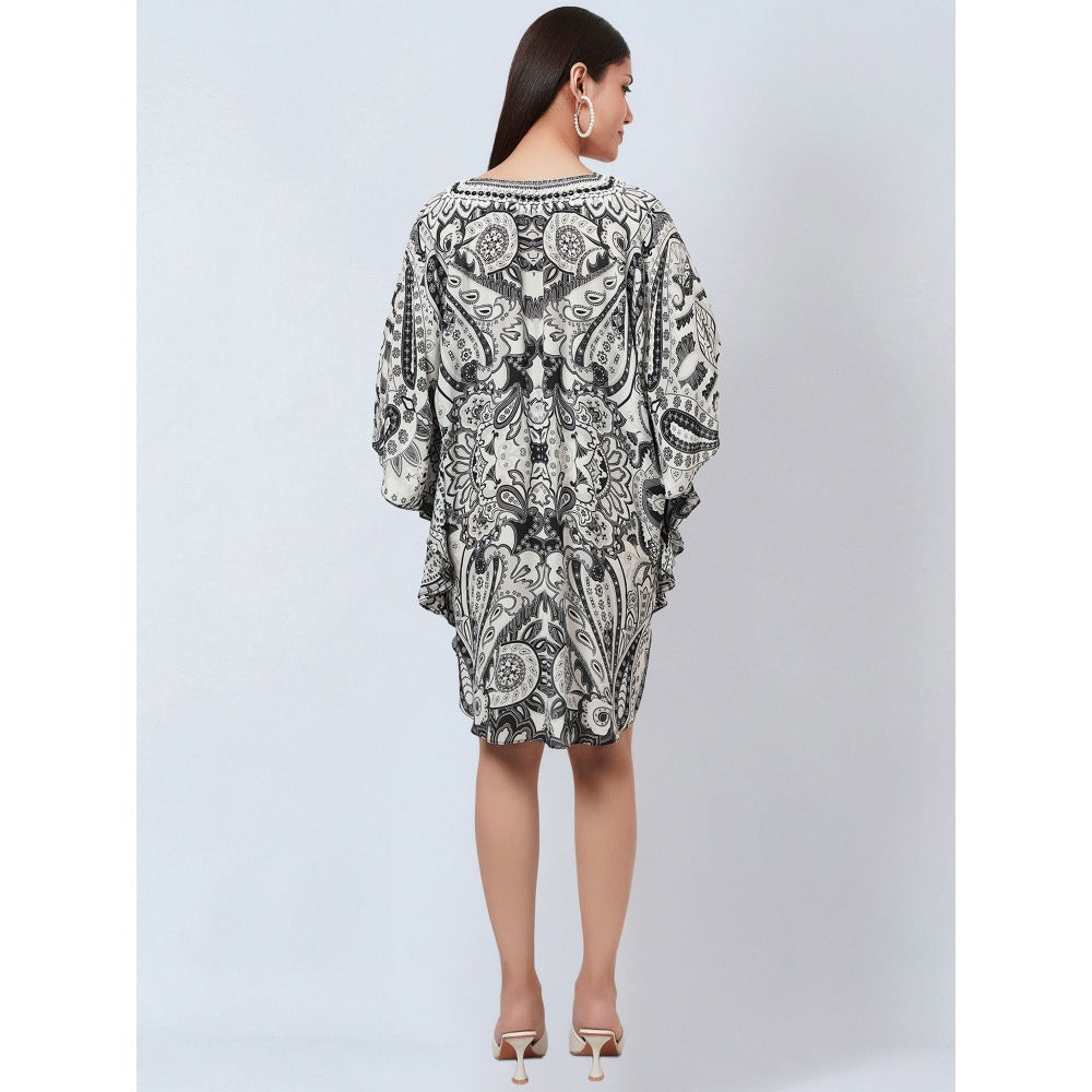 First Resort by Ramola Bachchan White Paisley Mini Dress