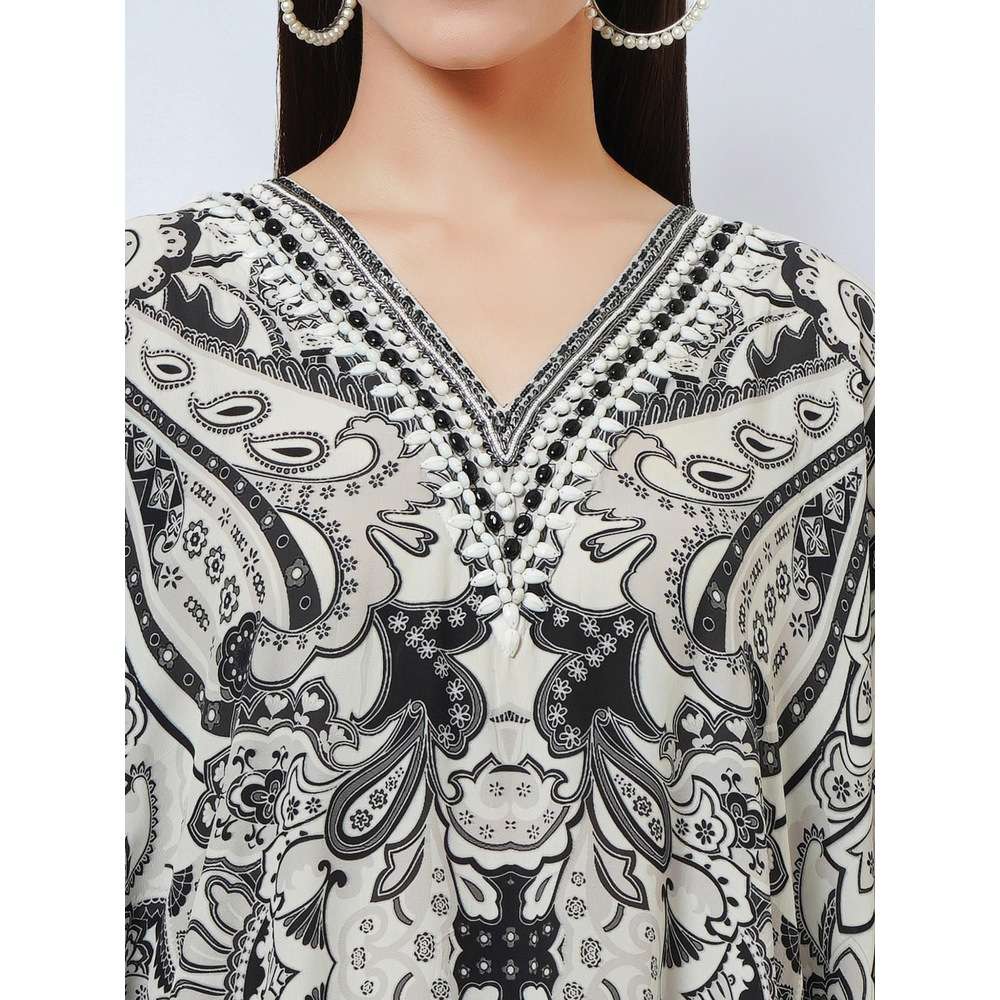 First Resort by Ramola Bachchan White Paisley Mini Dress