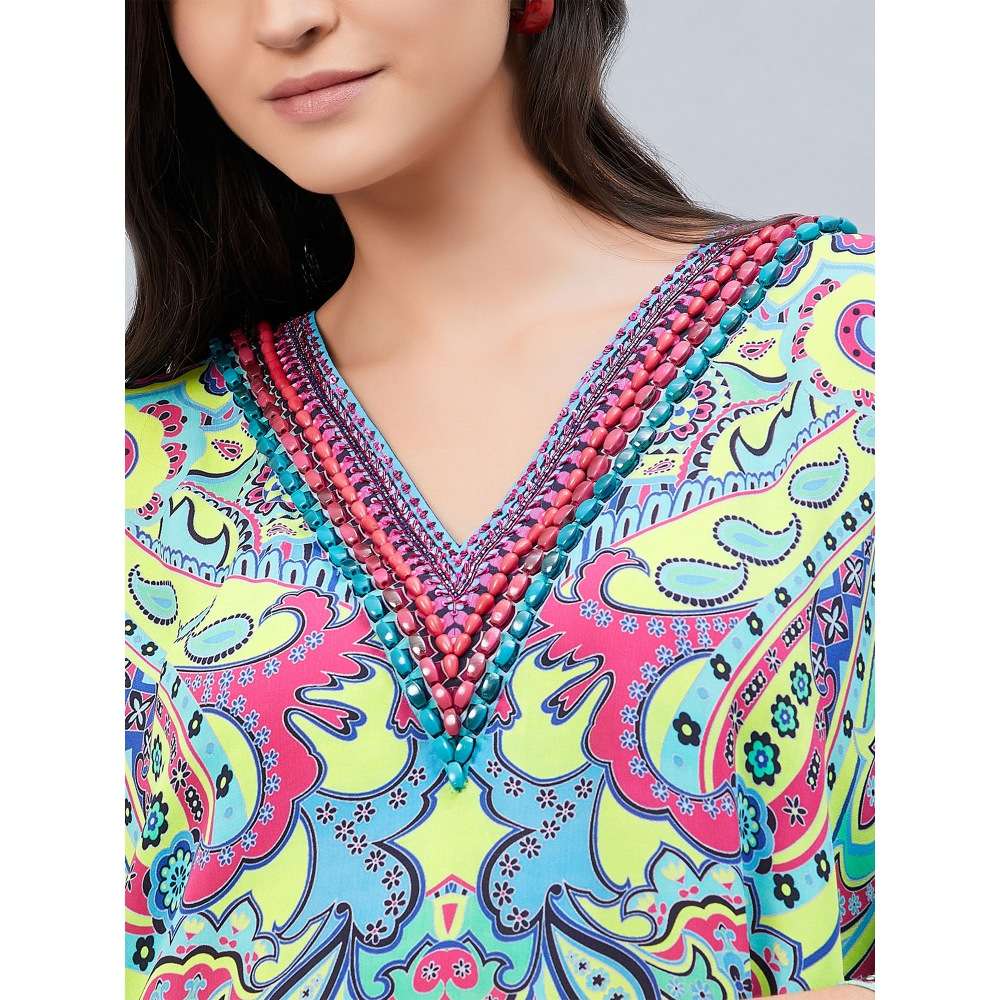 First Resort by Ramola Bachchan Green Paisley Mini Dress