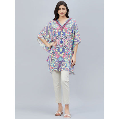 First Resort by Ramola Bachchan Blue Paisley Mini Dress