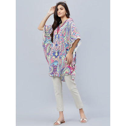 First Resort by Ramola Bachchan Blue Paisley Mini Dress