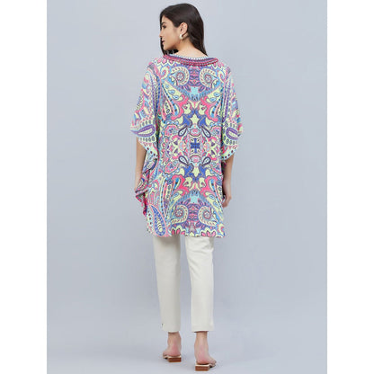 First Resort by Ramola Bachchan Blue Paisley Mini Dress