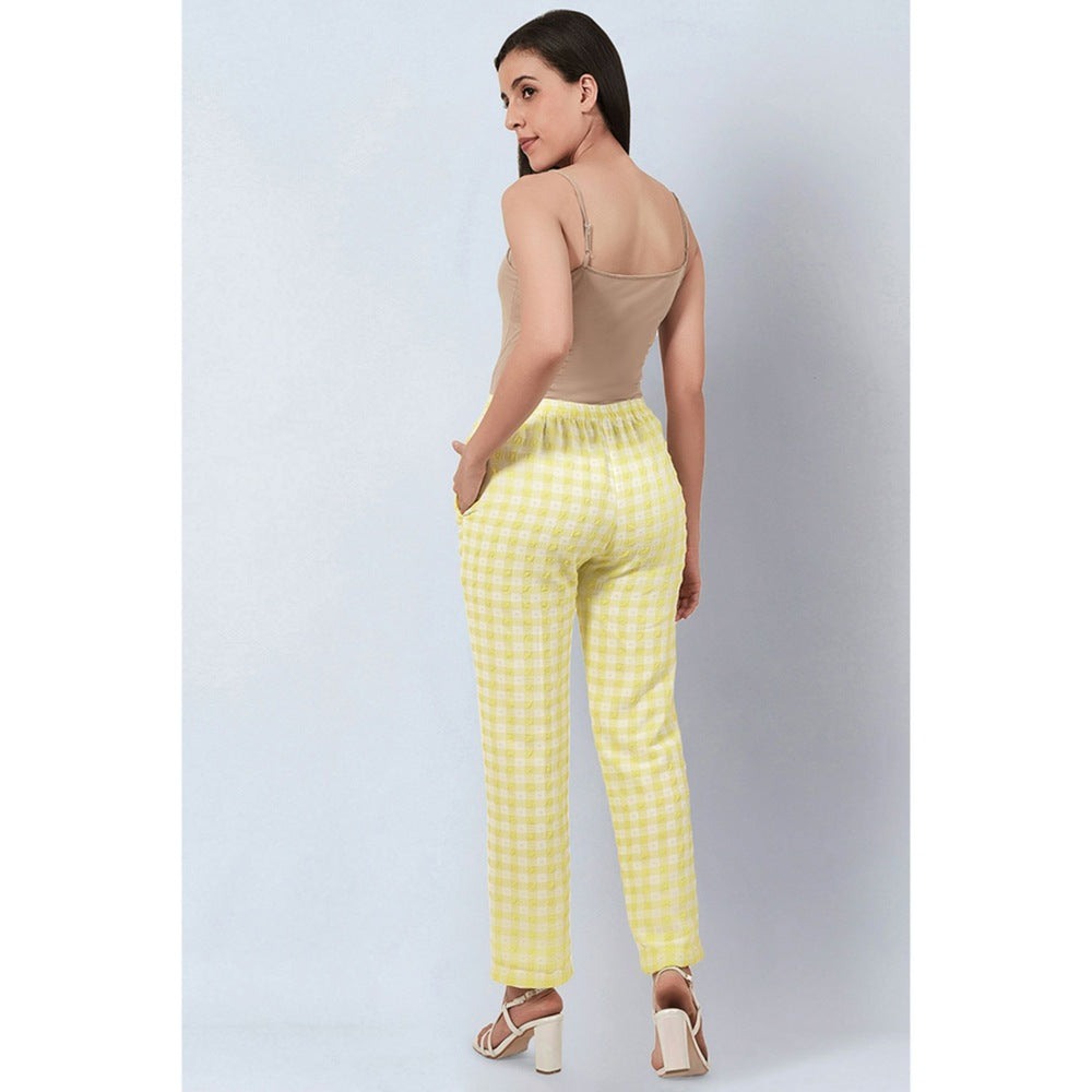 First Resort by Ramola Bachchan Citrus Lemon Checked Co-Ord (Set of 2)