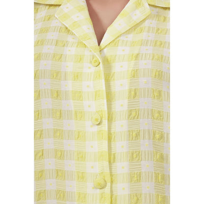 First Resort by Ramola Bachchan Citrus Lemon Checked Co-Ord (Set of 2)