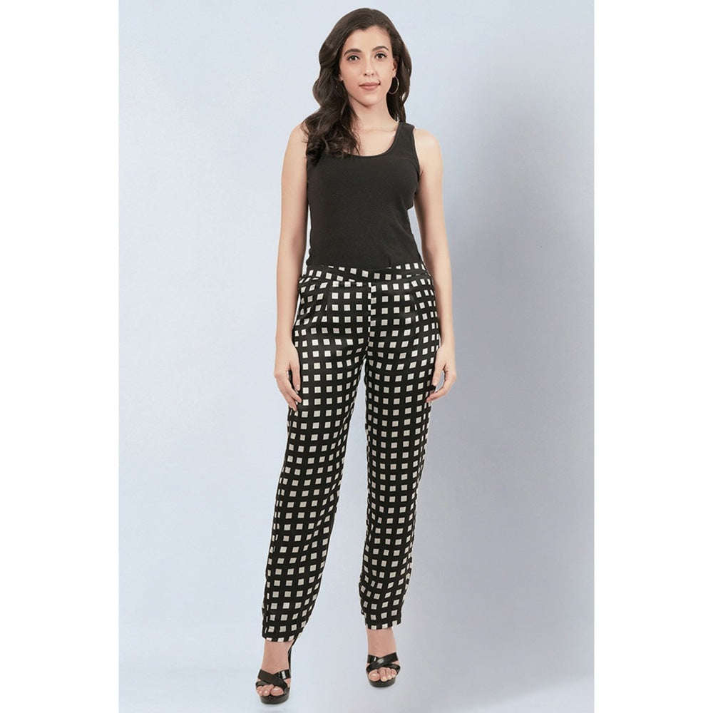 First Resort by Ramola Bachchan Ivory and Black Box Pants