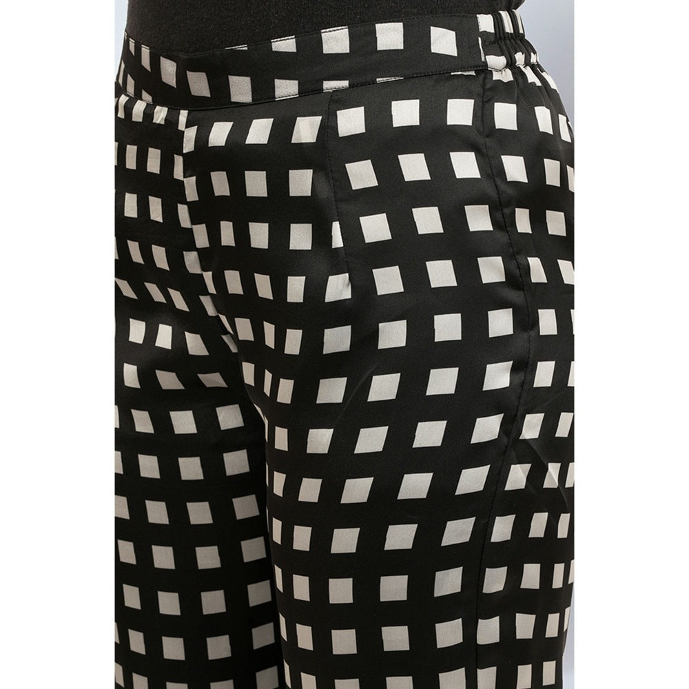 First Resort by Ramola Bachchan Ivory and Black Box Pants