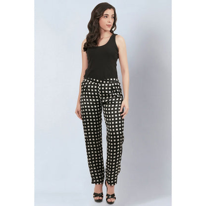 First Resort by Ramola Bachchan Ivory and Black Box Pants
