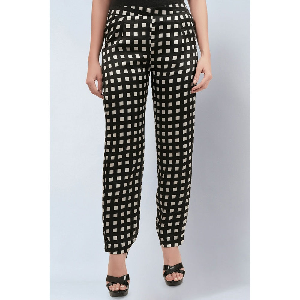 First Resort by Ramola Bachchan Ivory and Black Box Pants