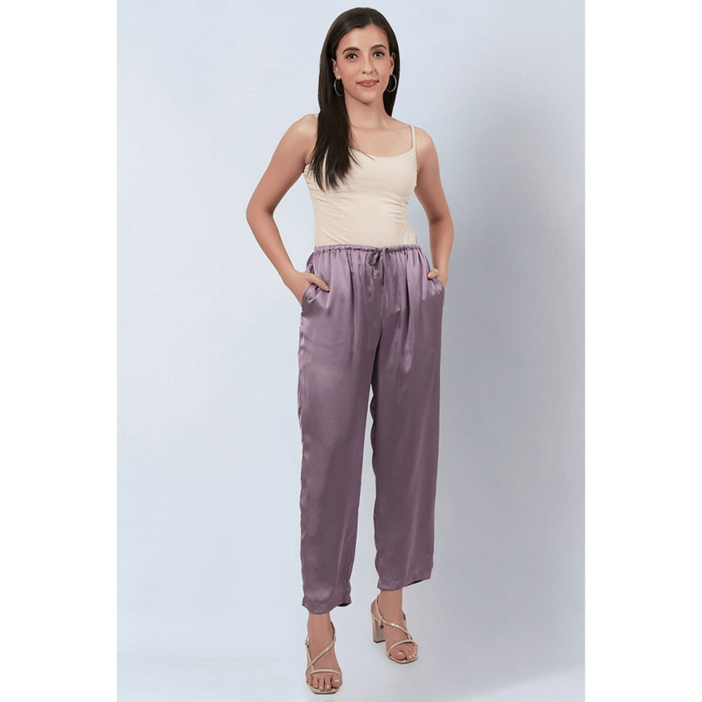 First Resort by Ramola Bachchan Purple Satin Pants