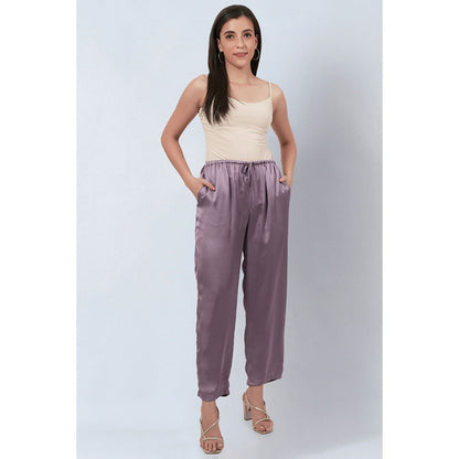 First Resort by Ramola Bachchan Purple Satin Pants