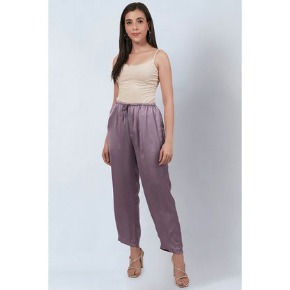 First Resort by Ramola Bachchan Purple Satin Pants