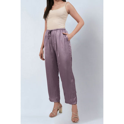First Resort by Ramola Bachchan Purple Satin Pants