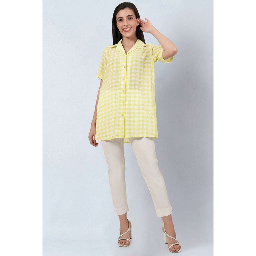 First Resort by Ramola Bachchan Citrus Lemon Checked Shirt