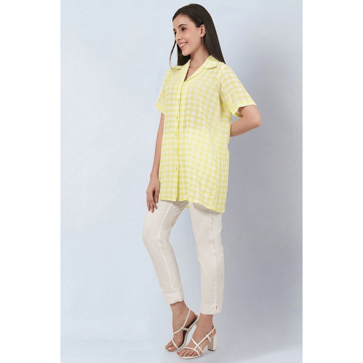 First Resort by Ramola Bachchan Citrus Lemon Checked Shirt