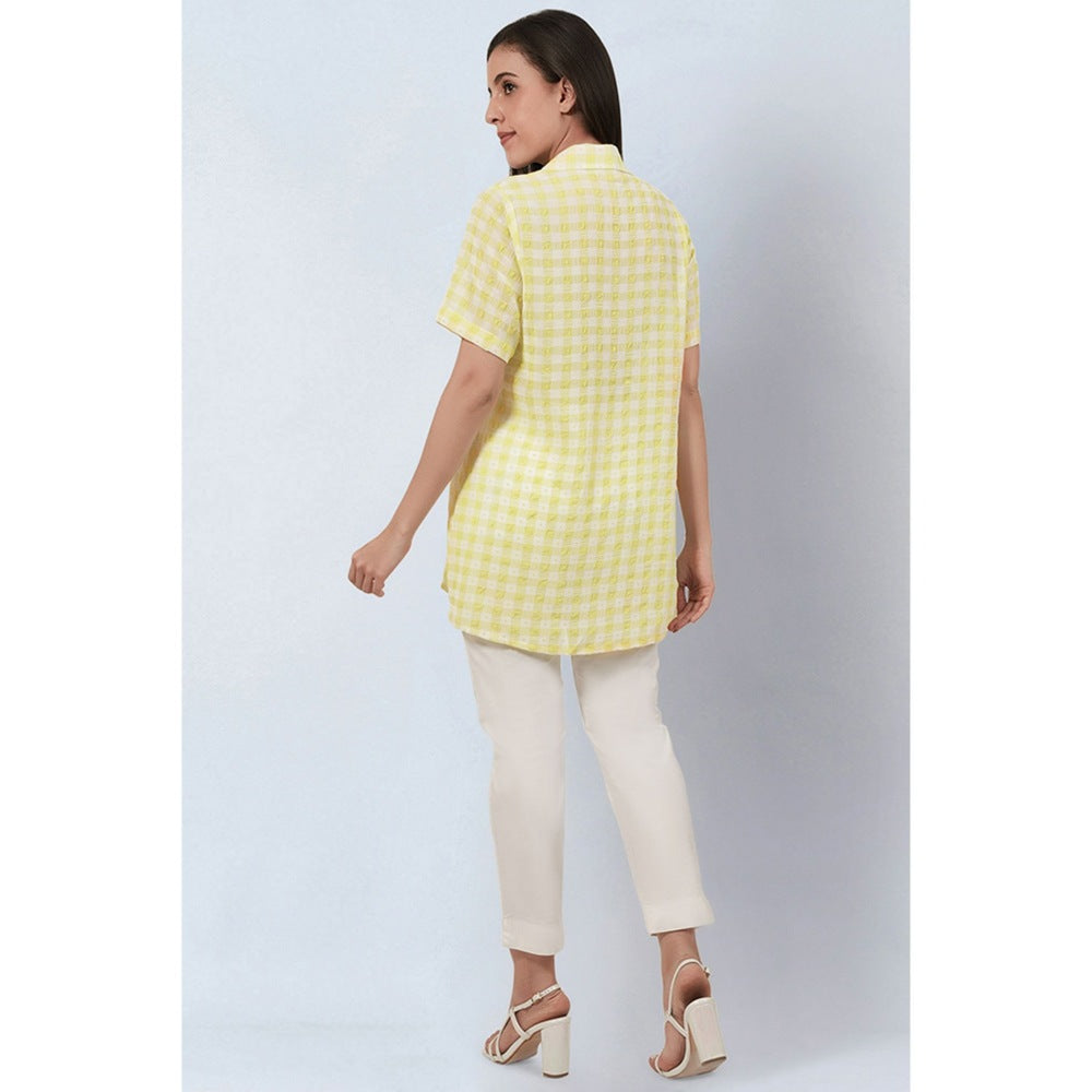 First Resort by Ramola Bachchan Citrus Lemon Checked Shirt