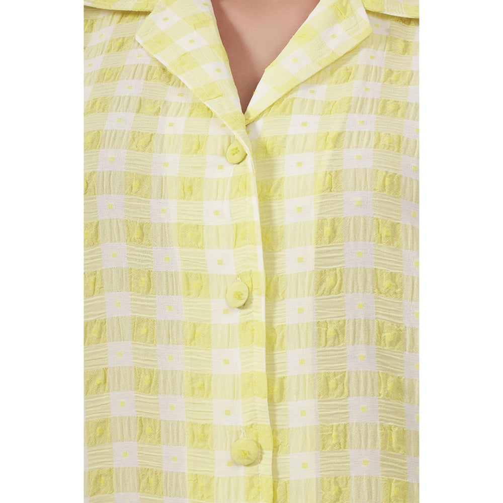 First Resort by Ramola Bachchan Citrus Lemon Checked Shirt