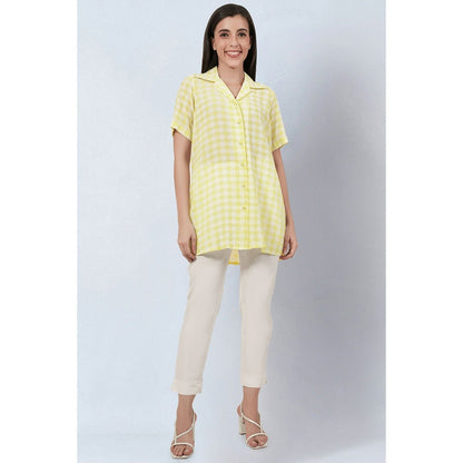 First Resort by Ramola Bachchan Citrus Lemon Checked Shirt