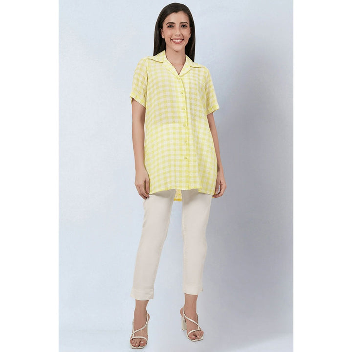 First Resort by Ramola Bachchan Citrus Lemon Checked Shirt