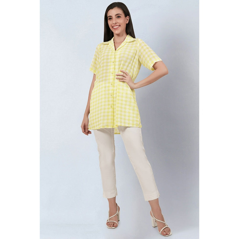 First Resort by Ramola Bachchan Citrus Lemon Checked Shirt