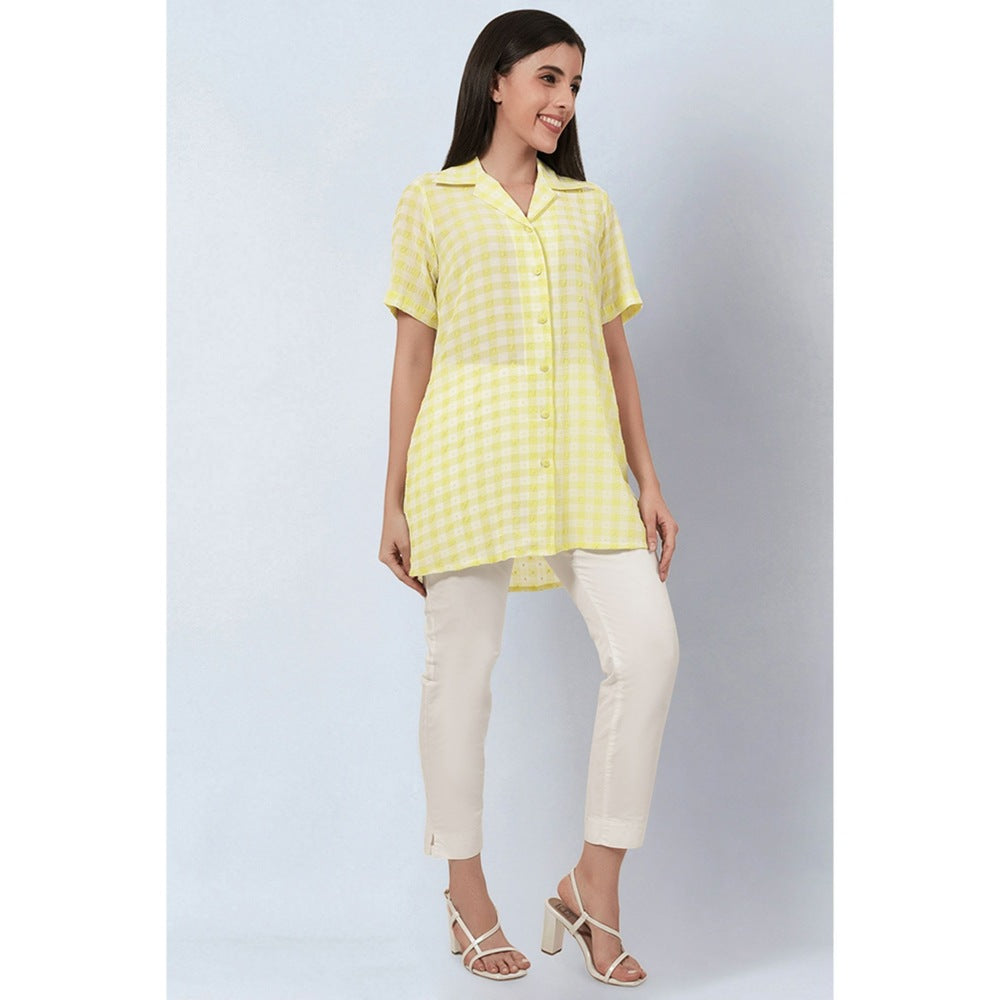 First Resort by Ramola Bachchan Citrus Lemon Checked Shirt