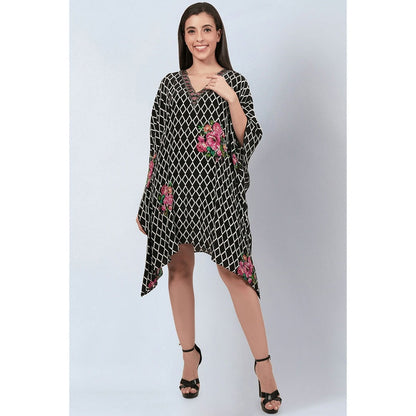 First Resort by Ramola Bachchan Black And White Kaftan Top