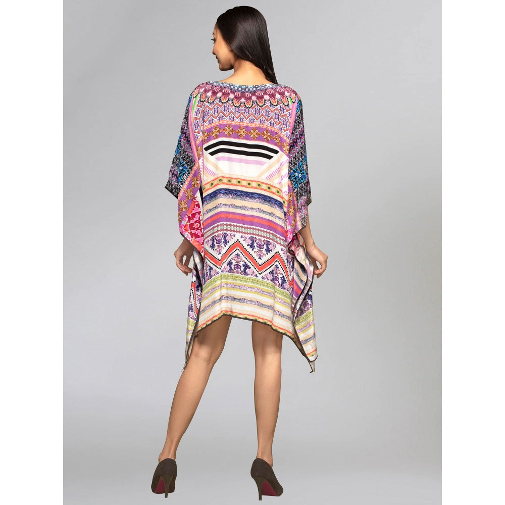 First Resort by Ramola Bachchan Pink Geometric Kaftan Tunic