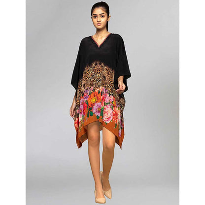 First Resort by Ramola Bachchan Black And Orange Kaftan Tunic