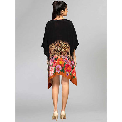 First Resort by Ramola Bachchan Black And Orange Kaftan Tunic