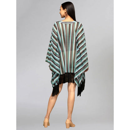 First Resort by Ramola Bachchan Green Knit Kaftan Tunic