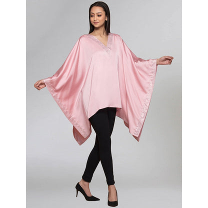 First Resort by Ramola Bachchan Pink Embellished Kaftan Top