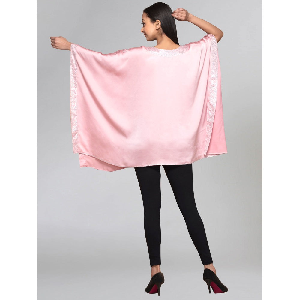 First Resort by Ramola Bachchan Pink Embellished Kaftan Top