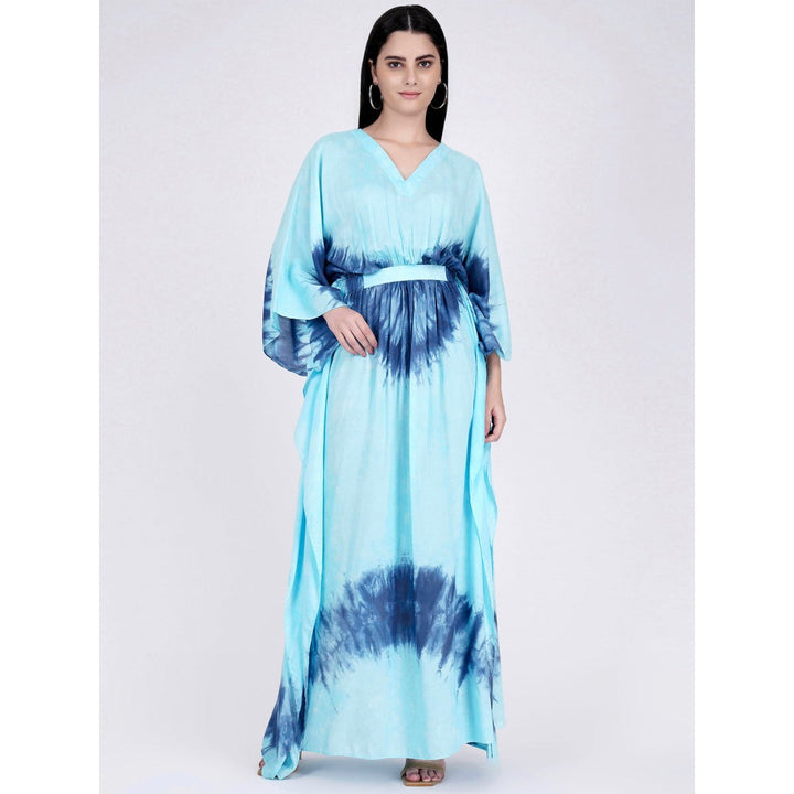 First Resort by Ramola Bachchan Blue Tie-Dye Full Length Kaftan