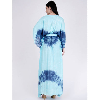First Resort by Ramola Bachchan Blue Tie-Dye Full Length Kaftan