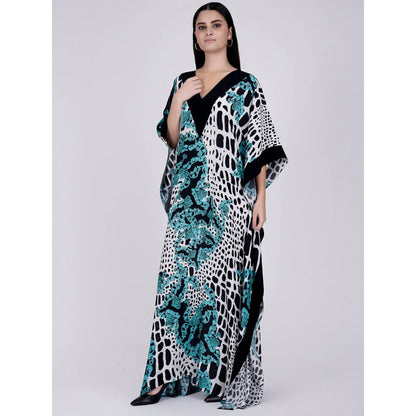 First Resort by Ramola Bachchan Blue Baroque Full Length Kaftan