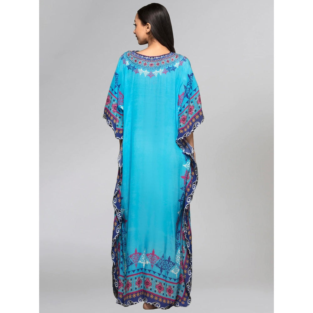 First Resort by Ramola Bachchan Blue Kaftan
