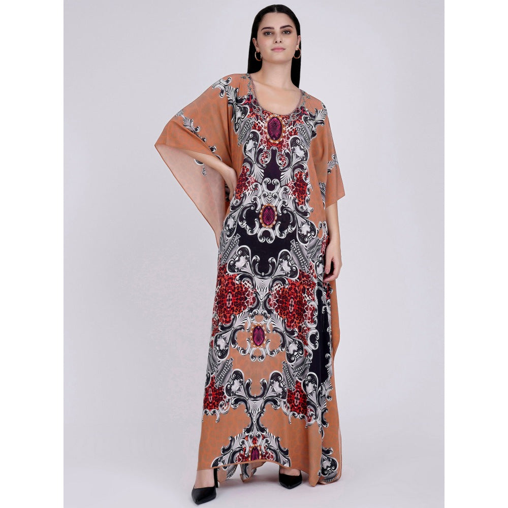 First Resort by Ramola Bachchan Peach Kaftan