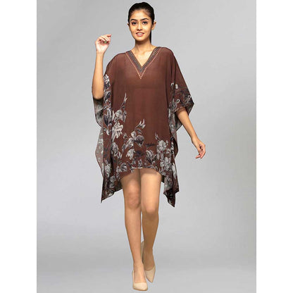First Resort by Ramola Bachchan Brown Kaftan