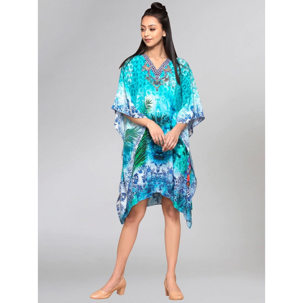 First Resort by Ramola Bachchan Blue Kaftan