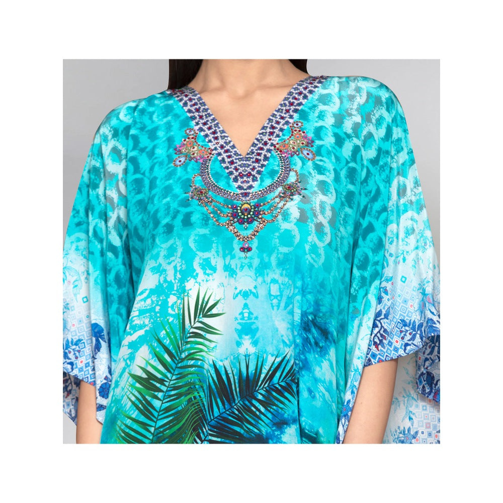 First Resort by Ramola Bachchan Blue Kaftan