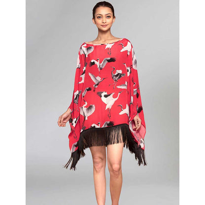 First Resort by Ramola Bachchan Red Kaftan